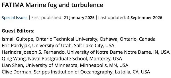 FATIMA Marine fog and turbulence special issue